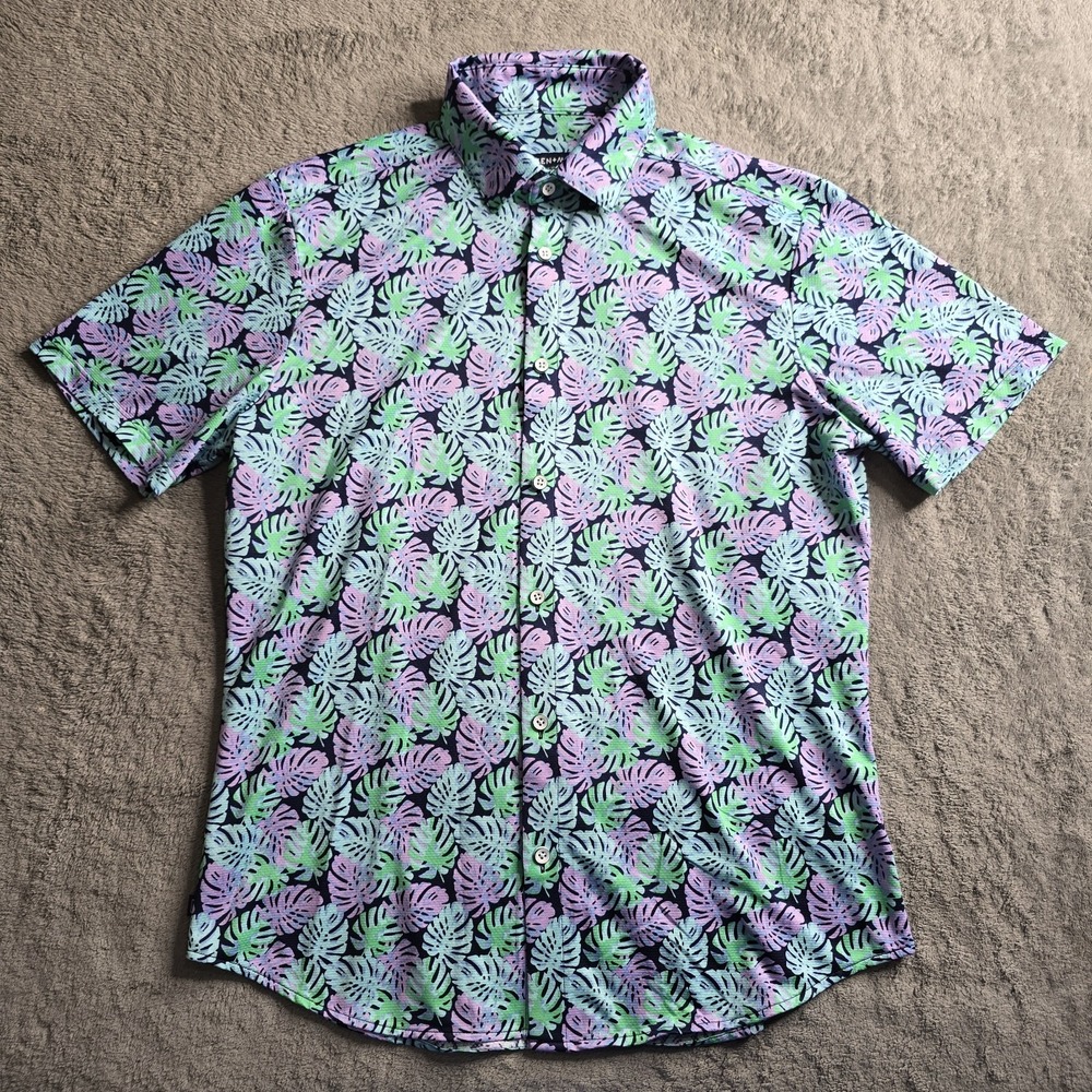 Mizzen Main Halyard Shirt Mens Small Trim Multicolor Floral Hawaiian Tropical